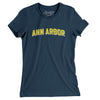 Ann Arbor Varsity Women's T-Shirt-Navy-Allegiant Goods Co. Vintage Sports Apparel