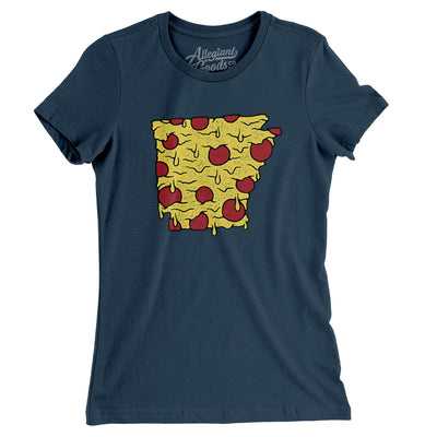 Arkansas Pizza State Women's T-Shirt-Navy-Allegiant Goods Co. Vintage Sports Apparel