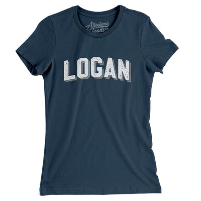 Logan Varsity Women's T-Shirt-Navy-Allegiant Goods Co. Vintage Sports Apparel
