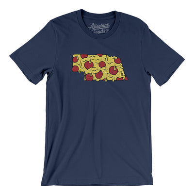 Nebraska Pizza State Men/Unisex T-Shirt-Navy-Allegiant Goods Co. Vintage Sports Apparel