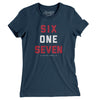 Boston 617 Women's T-Shirt-Navy-Allegiant Goods Co. Vintage Sports Apparel