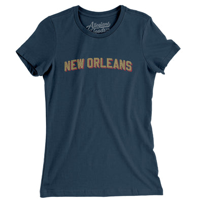 New Orleans Varsity Women's T-Shirt-Navy-Allegiant Goods Co. Vintage Sports Apparel