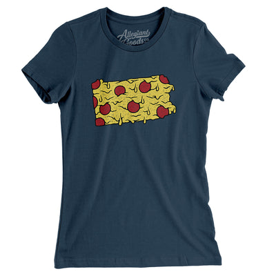 Pennsylvania Pizza State Women's T-Shirt-Navy-Allegiant Goods Co. Vintage Sports Apparel