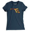Maryland Pizza State Women's T-Shirt-Navy-Allegiant Goods Co. Vintage Sports Apparel