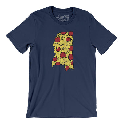 Mississippi Pizza State Men/Unisex T-Shirt-Navy-Allegiant Goods Co. Vintage Sports Apparel