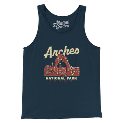 Arches National Park Men/Unisex Tank Top-Navy-Allegiant Goods Co. Vintage Sports Apparel