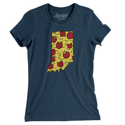 Indiana Pizza State Women's T-Shirt-Navy-Allegiant Goods Co. Vintage Sports Apparel