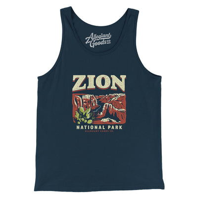Zion National Park Men/Unisex Tank Top-Navy-Allegiant Goods Co. Vintage Sports Apparel