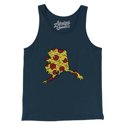 Alaska Pizza State Men/Unisex Tank Top-Navy-Allegiant Goods Co. Vintage Sports Apparel