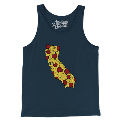 California Pizza State Men/Unisex Tank Top-Navy-Allegiant Goods Co. Vintage Sports Apparel