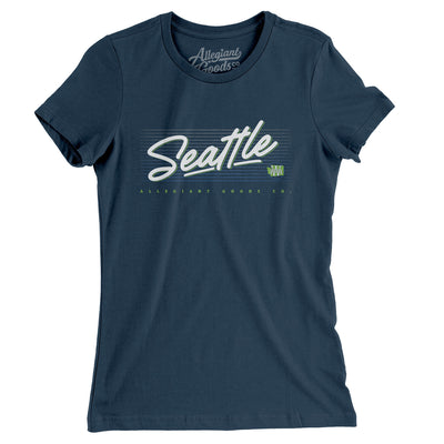 Seattle Retro Women's T-Shirt-Navy-Allegiant Goods Co. Vintage Sports Apparel