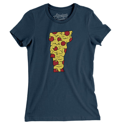 Vermont Pizza State Women's T-Shirt-Navy-Allegiant Goods Co. Vintage Sports Apparel