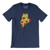 Maine Pizza State Men/Unisex T-Shirt-Navy-Allegiant Goods Co. Vintage Sports Apparel