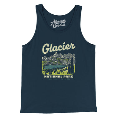 Glacier National Park Men/Unisex Tank Top-Navy-Allegiant Goods Co. Vintage Sports Apparel