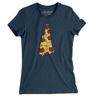 New Hampshire Pizza State Women's T-Shirt-Navy-Allegiant Goods Co. Vintage Sports Apparel