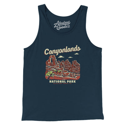 Canyonlands National Park Men/Unisex Tank Top-Navy-Allegiant Goods Co. Vintage Sports Apparel