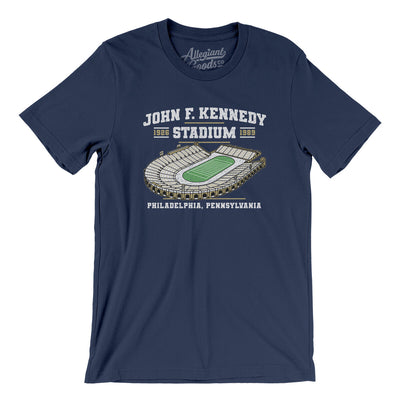 John F. Kennedy Stadium Men/Unisex T-Shirt-Navy-Allegiant Goods Co. Vintage Sports Apparel