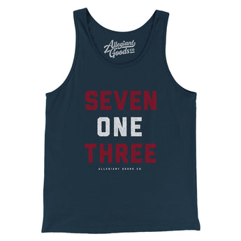 Houston 713 Men/Unisex Tank Top-Navy-Allegiant Goods Co. Vintage Sports Apparel