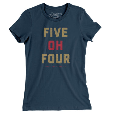 New Orleans 504 Women's T-Shirt-Navy-Allegiant Goods Co. Vintage Sports Apparel