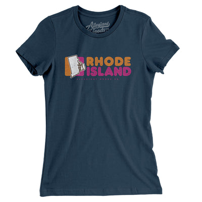 Rhode Island Coffee Women's T-Shirt-Navy-Allegiant Goods Co. Vintage Sports Apparel