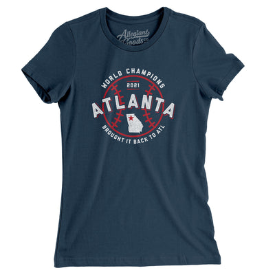 Atlanta World Series Champions Women's T-Shirt-Navy-Allegiant Goods Co. Vintage Sports Apparel