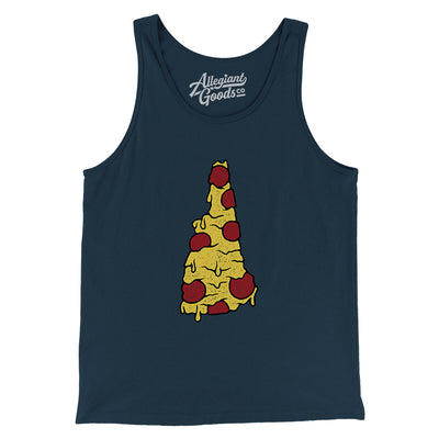 New Hampshire Pizza State Men/Unisex Tank Top-Navy-Allegiant Goods Co. Vintage Sports Apparel