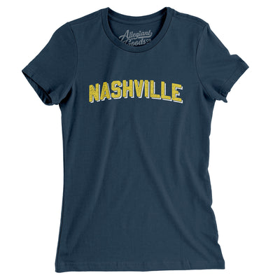 Nashville Varsity Women's T-Shirt-Navy-Allegiant Goods Co. Vintage Sports Apparel
