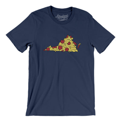 Virginia Pizza State Men/Unisex T-Shirt-Navy-Allegiant Goods Co. Vintage Sports Apparel