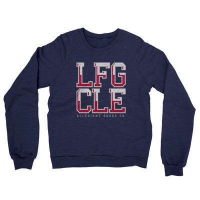 Lfg Cle Midweight French Terry Crewneck Sweatshirt-Navy-Allegiant Goods Co. Vintage Sports Apparel