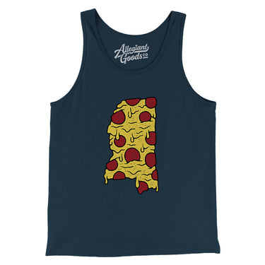 Mississippi Pizza State Men/Unisex Tank Top-Allegiant Goods Co. Vintage Sports Apparel