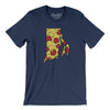 Rhode Island Pizza State Men/Unisex T-Shirt-Navy-Allegiant Goods Co. Vintage Sports Apparel