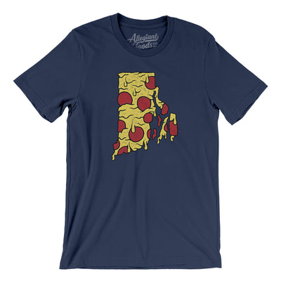 Rhode Island Pizza State Men/Unisex T-Shirt-Navy-Allegiant Goods Co. Vintage Sports Apparel