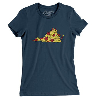Virginia Pizza State Women's T-Shirt-Allegiant Goods Co. Vintage Sports Apparel
