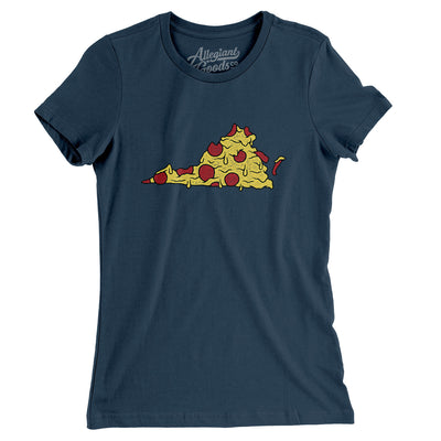 Virginia Pizza State Women's T-Shirt-Navy-Allegiant Goods Co. Vintage Sports Apparel