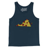 Virginia Pizza State Men/Unisex Tank Top-Navy-Allegiant Goods Co. Vintage Sports Apparel