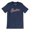 Boston Overprint Men/Unisex T-Shirt-Navy-Allegiant Goods Co. Vintage Sports Apparel