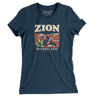 Zion National Park Women's T-Shirt-Navy-Allegiant Goods Co. Vintage Sports Apparel