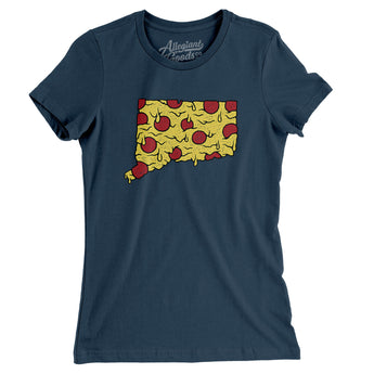 Connecticut Pizza State Women's T-Shirt-Allegiant Goods Co. Vintage Sports Apparel