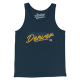 Denver Retro Men/Unisex Tank Top-Navy-Allegiant Goods Co. Vintage Sports Apparel