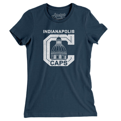 Indianapolis Caps Women's T-Shirt-Navy-Allegiant Goods Co. Vintage Sports Apparel