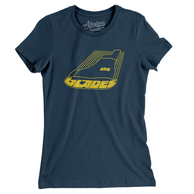 Erie Blades Women's T-Shirt-Navy-Allegiant Goods Co. Vintage Sports Apparel