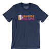 Rhode Island Coffee Men/Unisex T-Shirt-Navy-Allegiant Goods Co. Vintage Sports Apparel