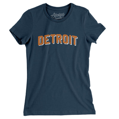 Detroit Varsity Women's T-Shirt-Navy-Allegiant Goods Co. Vintage Sports Apparel