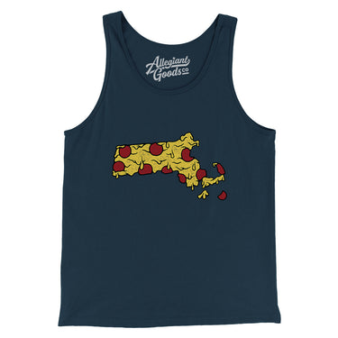 Massachusetts Pizza State Men/Unisex Tank Top-Allegiant Goods Co. Vintage Sports Apparel