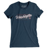 Washington Retro Women's T-Shirt-Navy-Allegiant Goods Co. Vintage Sports Apparel