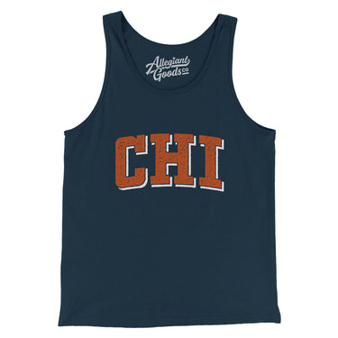 Chi Varsity Men/Unisex Tank Top-Navy-Allegiant Goods Co. Vintage Sports Apparel