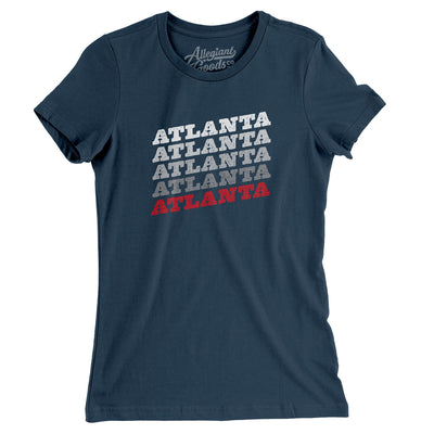 Atlanta Vintage Repeat Women's T-Shirt-Navy-Allegiant Goods Co. Vintage Sports Apparel