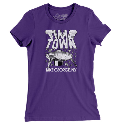 Lake George Time Town Women's T-Shirt-Purple Rush-Allegiant Goods Co. Vintage Sports Apparel