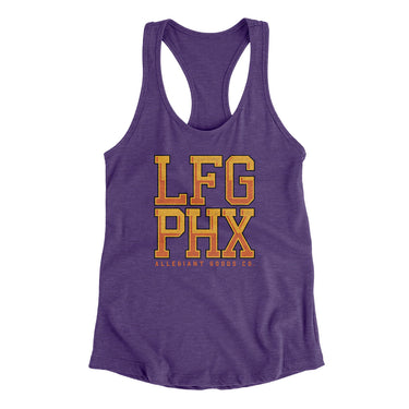 Lfg Phx Women's Racerback Tank-Purple Rush-Allegiant Goods Co. Vintage Sports Apparel