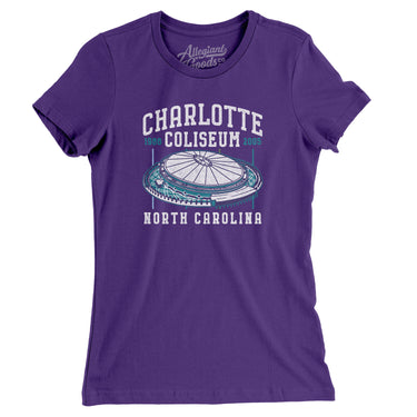 Charlotte Coliseum Women's T-Shirt-Allegiant Goods Co. Vintage Sports Apparel